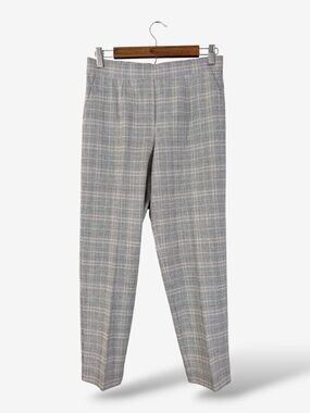 Aritzia Babaton Conan Pant Size 6 Black Gray Plaid Houndstooth Ankle Crop Preppy
